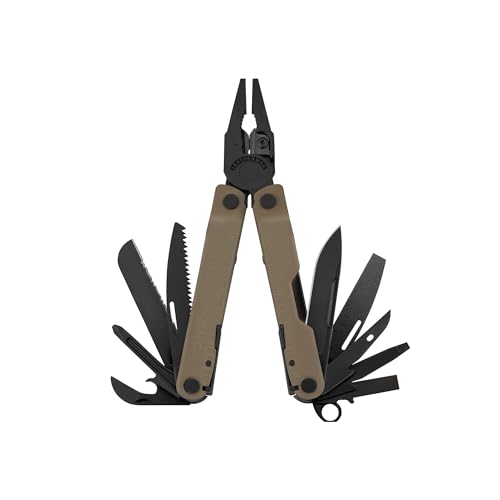 Leatherman Rebar Multi-Tool with Replaceable Wire Cutters & Saw - Coyote Tan, Black Variation