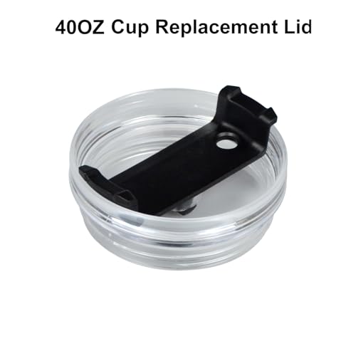 BOHLJRUI 2 Pack Black Spill Proof 40 oz Tumbler Lid Replacement for Stanley