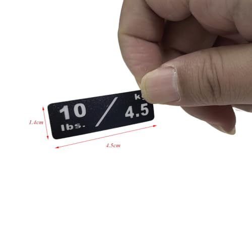 Custom Weight Stack Labels for Gym Equipment 4.5cm x 1.4cm - 10 to 260 lbs