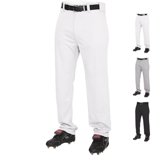 Rawlings Boy's Semi-Relaxed Full-Length Baseball Pants White XL - Solid Colors