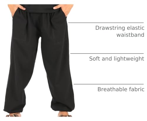 Men's Baggy Cotton Lounge Sweatpants XX-Large Black - Relaxed Fit