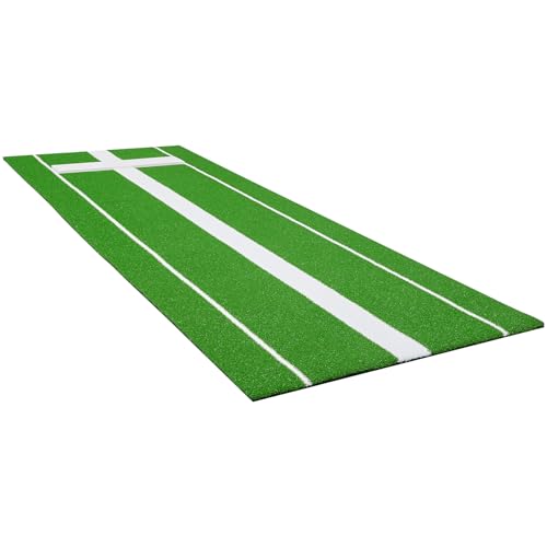 Green 10x3ft Softball & Baseball Pitching Mat with Rubber Mound - Indoor Outdoor Training