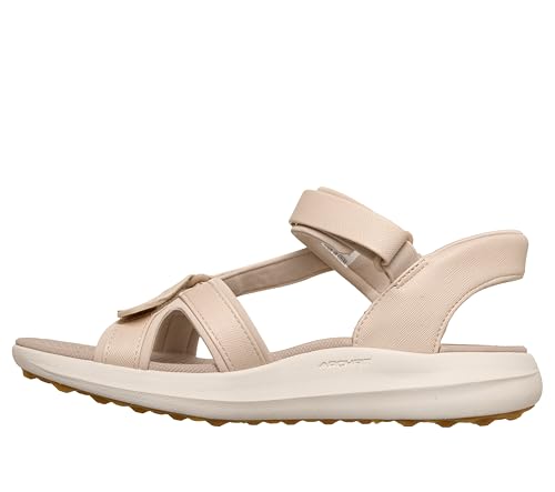 Skechers Women's Arch Fit Slip-In Golf Sandal 8 Natural - Lightweight Sport Sandal