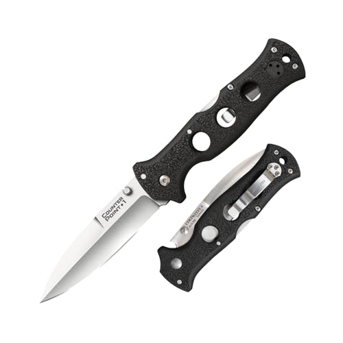 Cold Steel Counter Point 4-Inch Japanese AUS10A Razor-Sharp Folding Knife Silver & Black