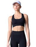Women’s Merino Wool Racerback Sports Bra Large Black - Seamless & Breathable