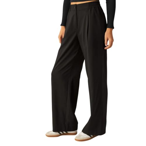 Women's Wide Leg Trousers - Black, Small, Comfortable Yoga & Casual Pants