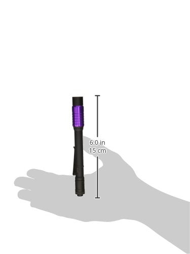 USB Rechargeable UV LED Penlight with Holster - Black & Compact