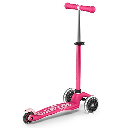 Light Pink Micro Kickboard Mini 3-Wheel Toddler Scooter with LED Lights