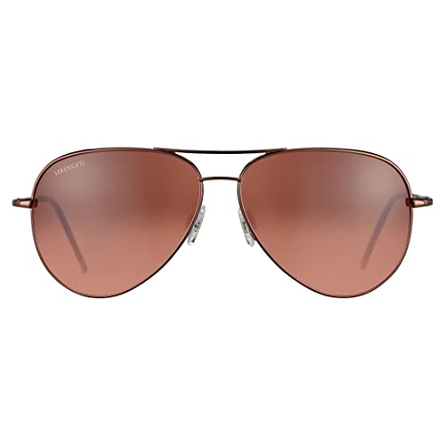 Serengeti Aviator Sunglasses Men Women Medium Henna Brown - Sport Driver Eyewear