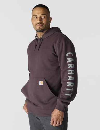 Carhartt Men's Rain Defender Loose Fit Hooded Sweatshirt - Dark Sepia, Large