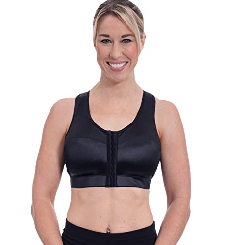 ENELL Women's Full Coverage Racerback Sports Bra Black 2 / Medium Support
