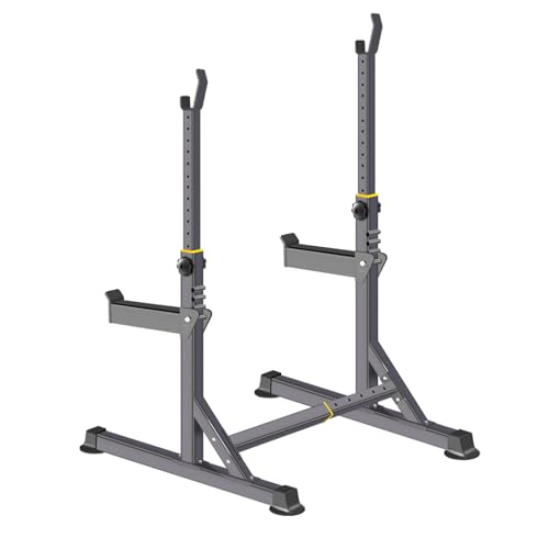 Adjustable 600lbs Steel Squat Rack for Home Gym - Heavy Duty Weight Lifter