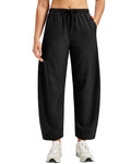 Women's Lightweight Quick Dry Barrel Pants - Black, X-Large - Comfortable Activewear