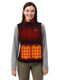 Women’s Heated Fleece Vest - Lightweight 4-Zone Layer Vest, Medium Black