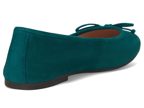 Women's Square-Toe Ballet Flats with Bow & Padded Insole - Rainforest Suede 8