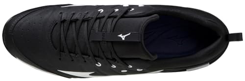 Mizuno Men's Ambition 2 Baseball Cleats - 9-Spike Metal Shoe, Black/White, Size 7