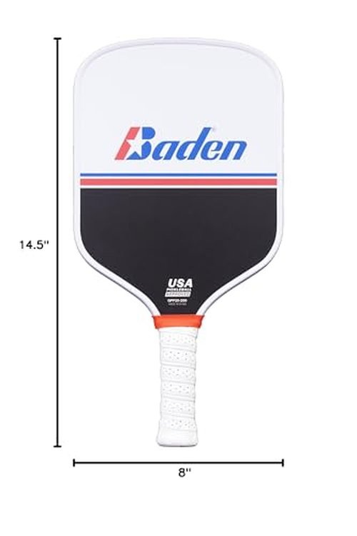 Baden Battle Point Pickleball Paddle, USAPA Approved, Graphite Composite Face for Accuracy & Ball Spin, Polypropylene Honeycomb Core for Strength & Durability