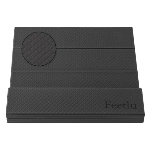 Feetlu Foldable Yoga Mat 72x24 Inches, 6/8/10/12mm Thickness, Black, Home Workout