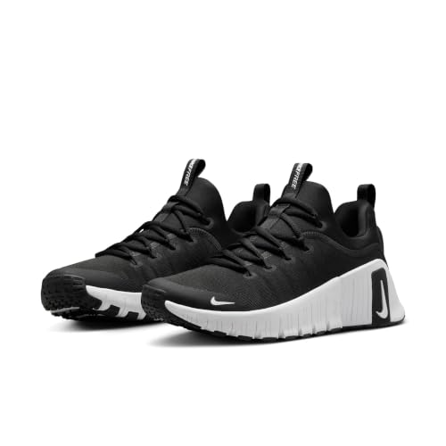 Nike Women's Free Metcon 6 Training Shoes Black/White 8 - Flexible & Stable Workout Sneakers