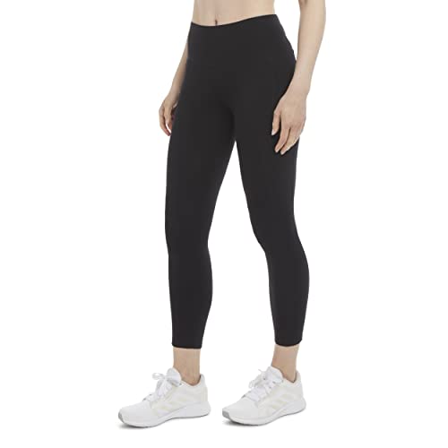 Energy Zone Women's Cotton Stretch 7/8 Leggings with Pockets - Large Deep Black