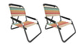 XL Rainbow Neso Beach Chair - Portable Foldable Recliner with Pockets & Shoulder Strap - 2 Pack