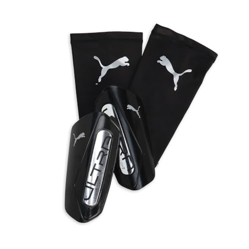 Puma Ultra Light Soccer Shin Guards - Black Silver Medium