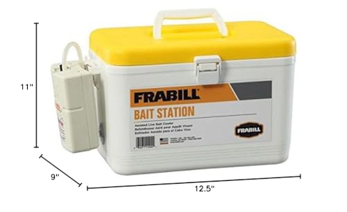 Frabill Bait Box with Aerator - 8-Quart Portable Fish Bait Container