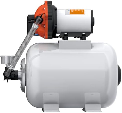 SEAFLO Marine Water Pump - 12V DC 60 PSI 5.5 GPM with 2 Gallon Accumulator Tank | Quiet Operation & 4-Year Warranty