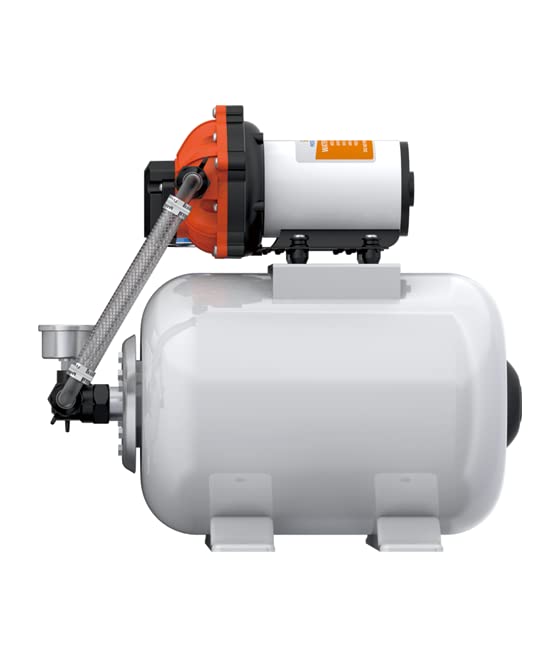 RV Water Pump System with 2 Gallon Accumulator Tank - 12V 5.5 GPM, 60 PSI