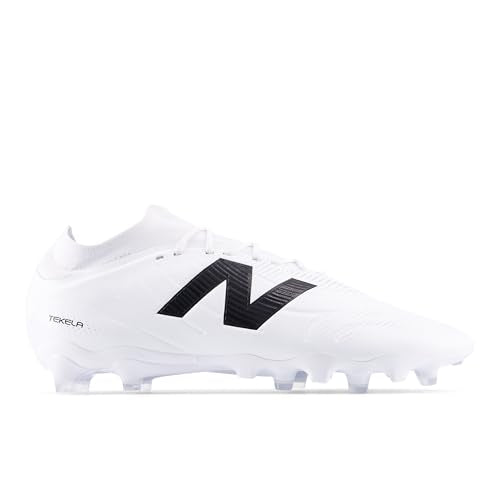 Unisex Soccer Cleats - New Balance Tekela Team Low FG - White Black Silver - Size 12 Women / 10.5 Men