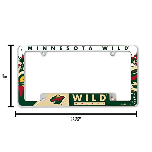 Minnesota Wild Chrome License Plate Frame - 12 x 6 Inch Car/Truck/SUV
