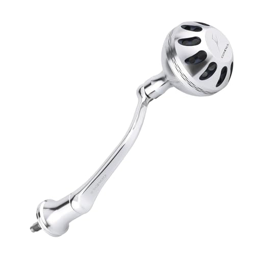 GOMEXUS Power Handle for Shimano Spinning Reels 63mm Silver Blue - Replacement Crank