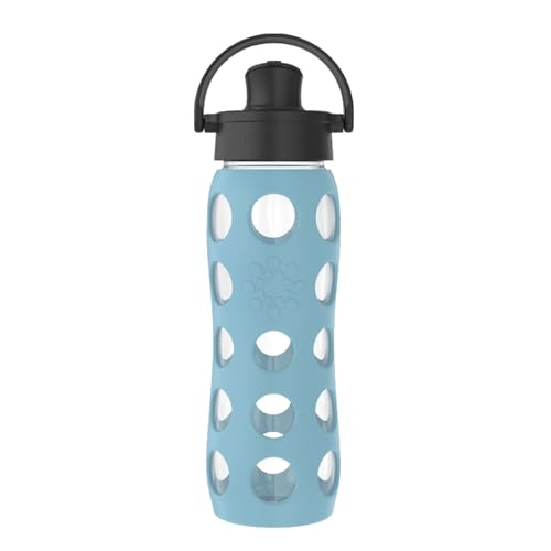 Lifefactory 22oz Glass Water Bottle with Active Flip Cap - Denim Variation