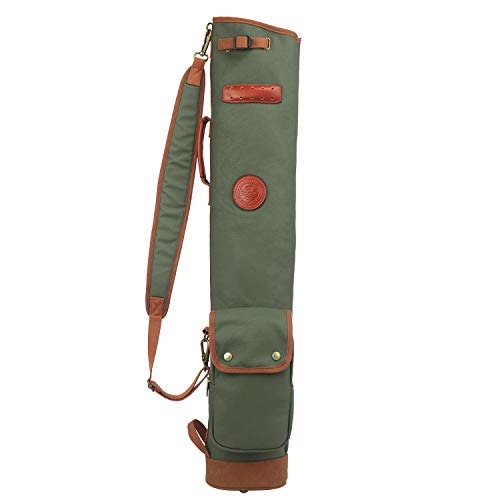 TOURBON Lightweight Canvas Golf Club Carry Bag - Green, Compact & Easy to Carry