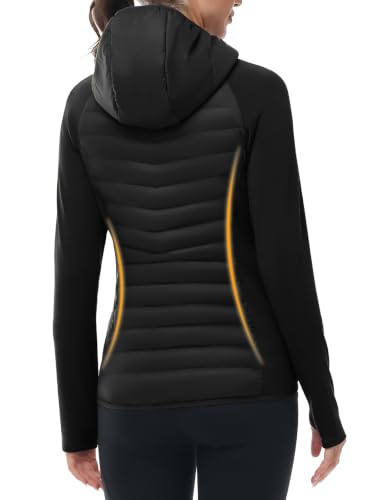 Women's Winter Puffer Jacket with Hood - Large Black Outdoor Coat