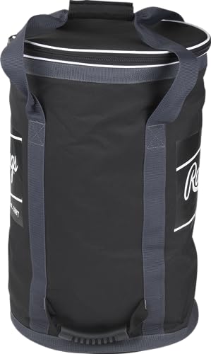 Baseball & Softball Ball Bucket Bag 6 Dozen Capacity with Removable Top - Black/Grey Variation of THIS listing