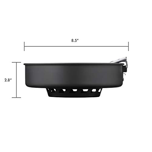 8-Inch Ceramic Nonstick Camping Skillet with Folding Handle