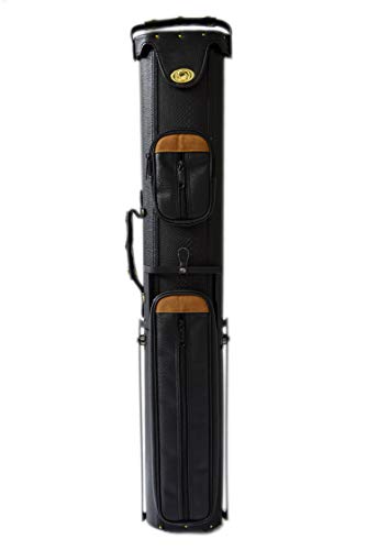 2-Pack Hard Pool Cue Case with Stand, Holds 2 Butts & 4 Shafts, Vinyl Cover