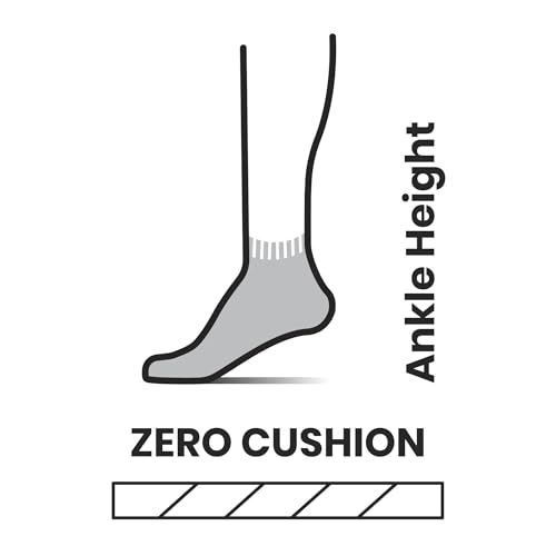 Men's Run Zero Cushion Ankle Socks - Large Gray - Comfortable Running Socks