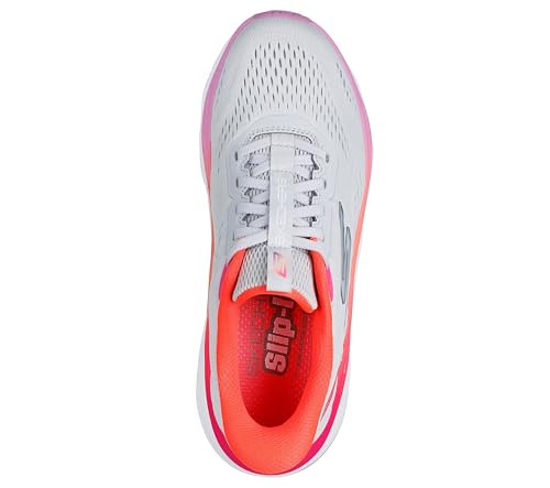 Skechers Women's Max Run Slip-Ins Shoes Gray/Multi 7.5 Hands Free Running Sneakers