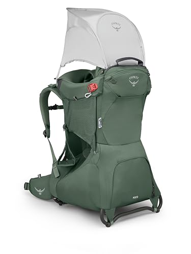 Osprey Poco Child Carrier Backpack - Koseret Green, Adjustable Hiking Baby Carrier with Sunshade