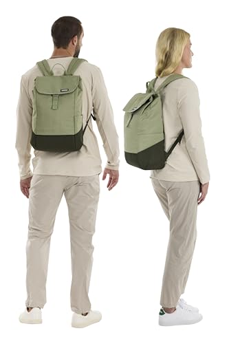 Thule Lithos 16L Green Backpack with Padded Laptop & Tablet Compartment - Quiet Green/Dark Green