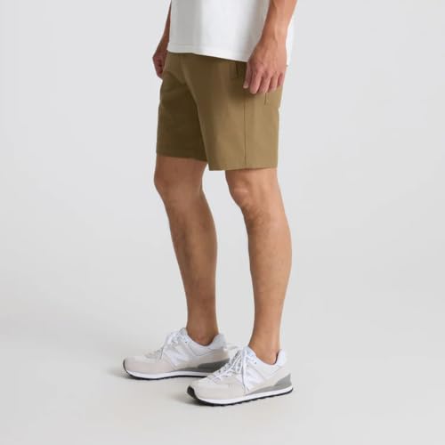 Men's Travel Shorts - Roark Layover Pro, 8 Inch, Breathable, Dark Khaki, Large