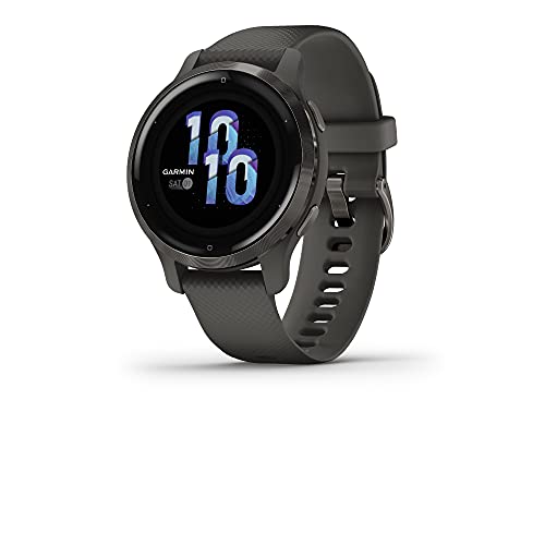 Smaller-Sized GPS Smartwatch with Health & Fitness Monitoring - Slate Bezel, Silicone Band