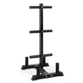 CAP Olympic Bumper Plate Tree Rack with 4 Barbell Holders - Heavy-Duty Steel Black 6-Post