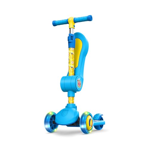 Jetson Kids 3-Wheel Kick Scooter with LED Lights, Light-Up Wheels, Adjustable Handlebar, Blue - Light & Easy Fold