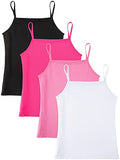 Girls Undershirts Set 5-6 Years Satinior Cotton Top 4-Pack Black White Rose Pink