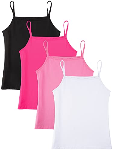 Girls Undershirts Set 5-6 Years Satinior Cotton Top 4-Pack Black White Rose Pink