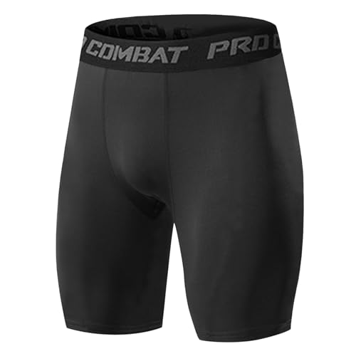 Men's Compression Shorts Sports Running Tights Large Black - Athletic Workout