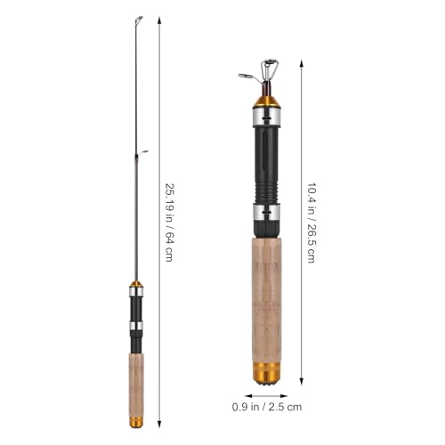 25.6 Inch Pocket Telescopic Fishing Rod - Ultra-Light Carbon Travel Ice & Saltwater Rod with Cork Handle
